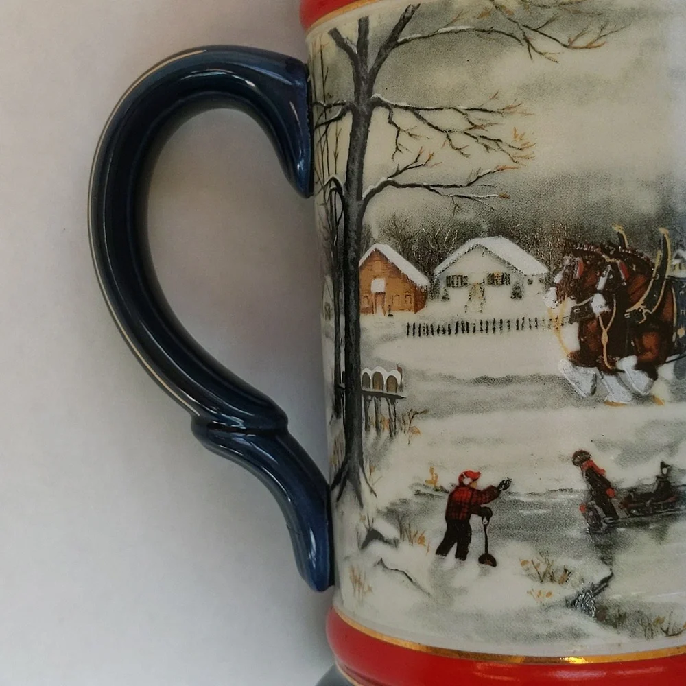 Vintage 1990 Budweiser Handcrafted Clydesdale Stein Beer Mug w/Handle - Picture 9 of 15